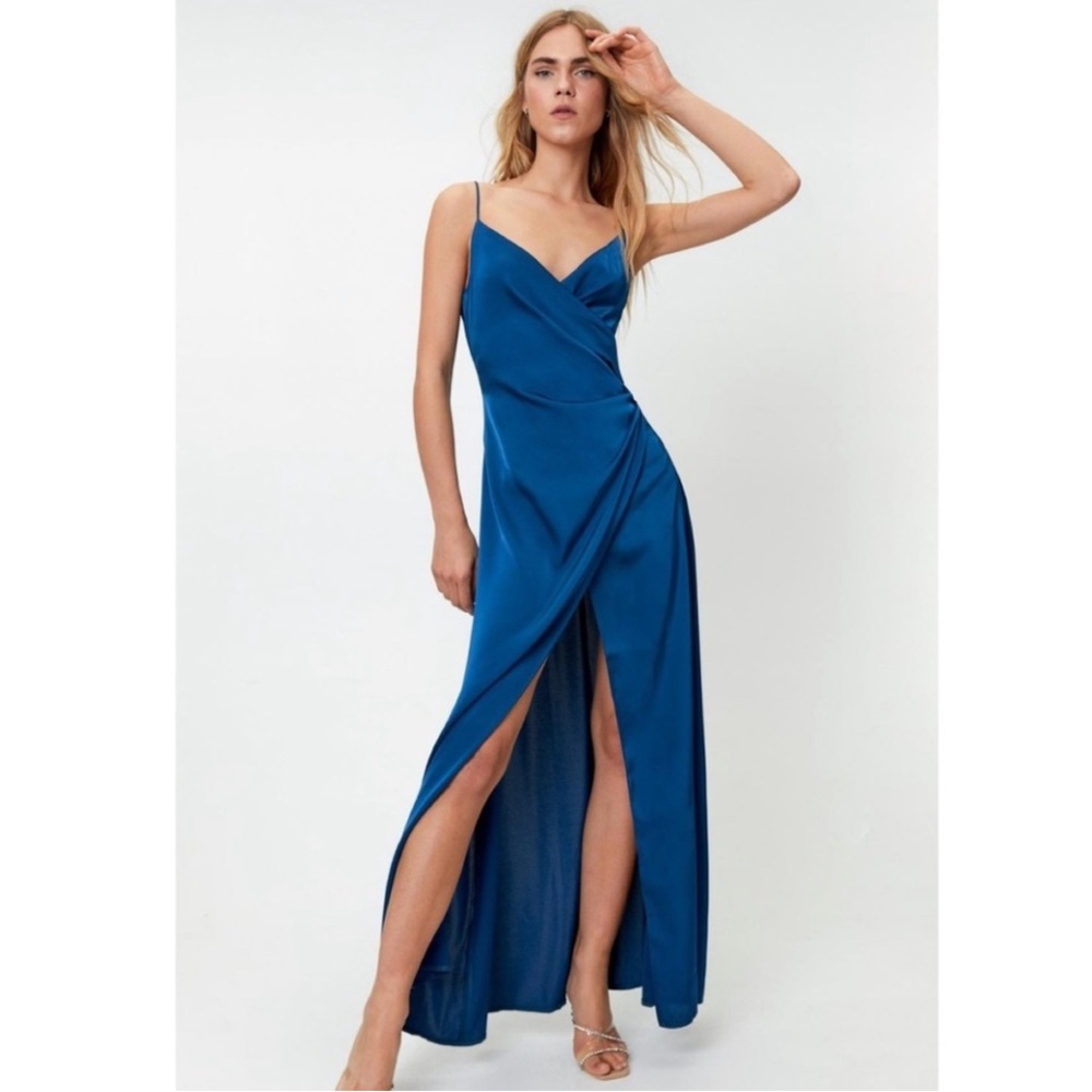 Nasty Gal Collection Satin Wrap Dress